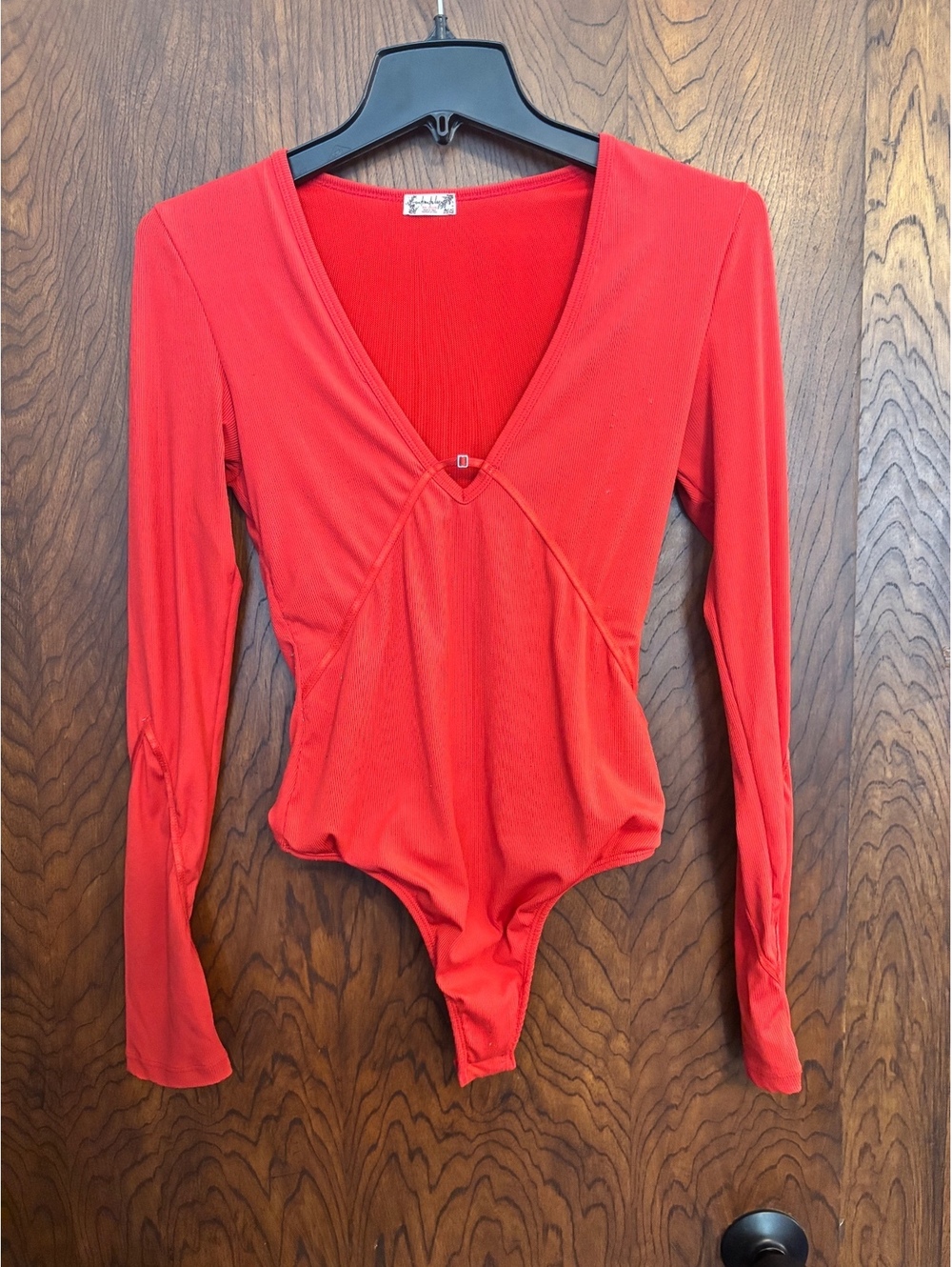 Intimately Free People Red Long Sleeve Bodysuit
